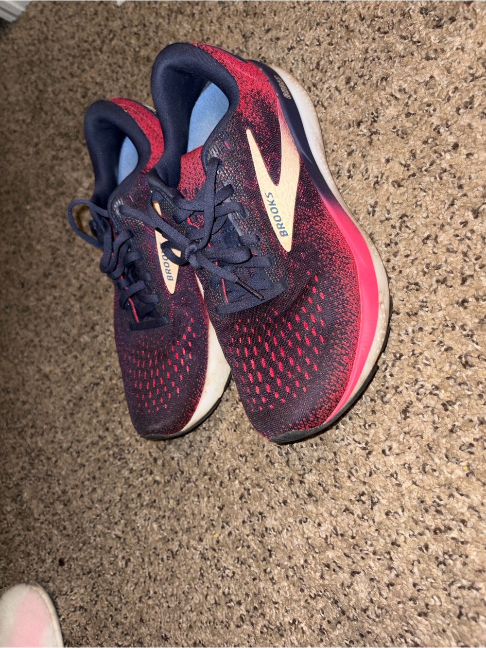 Brooks Women's Running Shoes - Navy and pink Accent